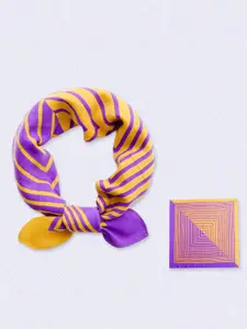 QUECY Women Printed Scarf with Solid Border