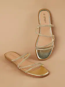 Ginger by Lifestyle Women Embellished Open Toe Flats