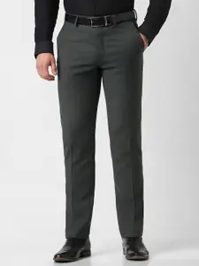 Van Heusen Men Slim Fit Mid-Rise Formal Trousers