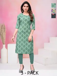 KETAKI FASHION Women Pack Of 3 Printed Crepe Kurta