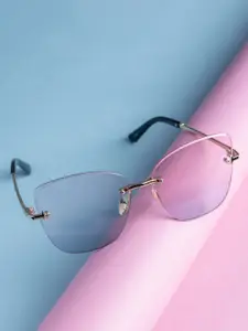 Leeway Rimless Richmen Women UV Protected Cateye Sunglasses  LW-6012-GREY