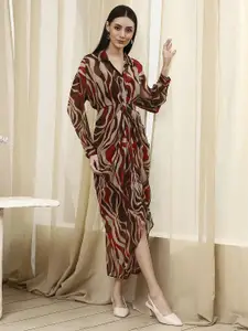 Biba Printed Sheath Midi Dress