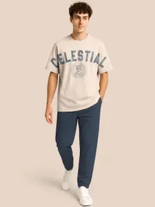 BULLMER Typographic Printed Oversized T-Shirt With Trousers