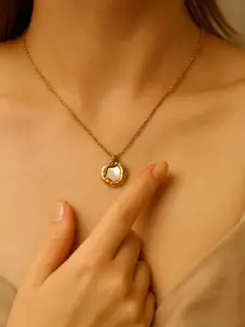 RaasRani Gold-Plated Chain with Cubic Zirconia Pendant