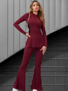 SRUTVA FASHION Round Neck Top With Trousers Co-Ords