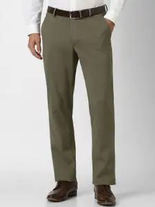 V Dot Men Slim Fit Mid-Rise Formal Trousers