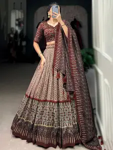 A TO Z CART Printed Ready to Wear Lehenga & Unstitched Blouse With Dupatta
