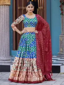 A TO Z CART Printed Ready to Wear Lehenga & Unstitched Blouse With Dupatta
