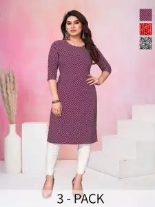 KETAKI FASHION Women Pack of 3 Printed Crepe Kurta