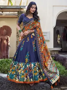 A TO Z CART Printed Ready to Wear Lehenga & Unstitched Blouse With Dupatta