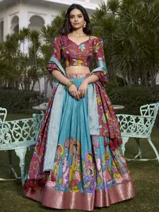 A TO Z CART Printed Ready to Wear Lehenga & Unstitched Blouse With Dupatta