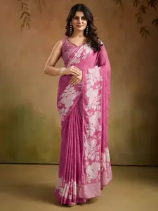 Saree mall Floral Printed Pure Georgette Maheshwari Sarees