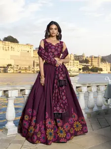 A TO Z CART Floral Printed Ready To Wear Lehenga WIth Unstitched Blouse & Dupatta