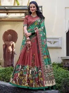 A TO Z CART Printed Ready to Wear Silk Lehenga & Unstitched Blouse With Dupatta