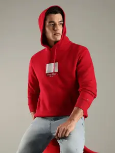 Tommy Hilfiger Men Brand Logo Printed Hooded Sweatshirt