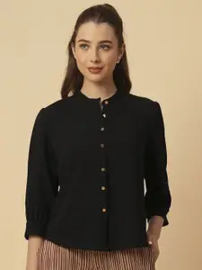 Chemistry Women Solid Band Collar Casual Shirt