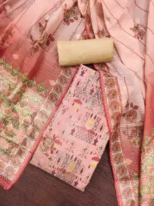 KIMISHA Ethnic Motifs Printed Beads and Stones Unstitched Dress Material