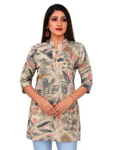 Meher Impex Abstract Printed Mandarin Collar Kurti