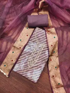 KIMISHA Leheriya Printed Beads And Stones Unstitched Dress Material