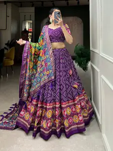 A TO Z CART Printed Ready to Wear Lehenga & Unstitched Blouse With Dupatta