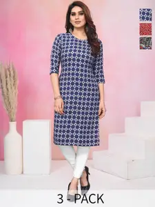 KETAKI FASHION Women Pack Of 3 Printed Crepe Kurta
