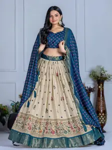 A TO Z CART Printed Ready to Wear Silk Lehenga & Unstitched Blouse With Dupatta