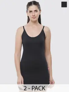 Daisy Dee  Pack of 2 Cotton Non-Padded Long Line Side Slits Slips