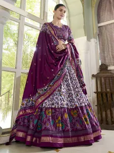 A TO Z CART Printed Art Silk Ready to Wear Lehenga & Unstitched Blouse With Dupatta