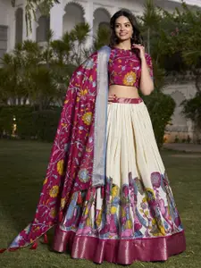 A TO Z CART Printed Ready to Wear Lehenga & Unstitched Blouse With Dupatta