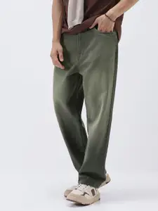 Urbano Fashion Men Dark Grey Loose Baggy Fit Heavy Washed Jeans Non-Stretchable