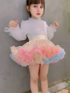 INCLUD Girls Flared Bow Tutu Mini Skirt