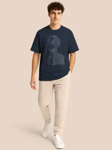 BULLMER Printed Round Neck Oversized T-Shirt & Trousers