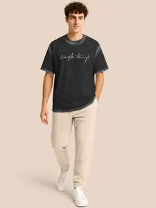 BULLMER Printed Round Neck Oversized T-Shirt & Trousers