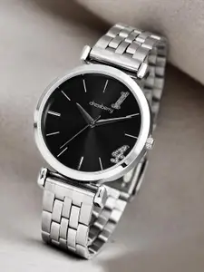 DressBerry Women Patterned Dial & Stainless Steel Straps Analogue Watch DB-LR002-BLK
