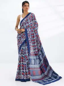 Libas Paisley Printed Saree With Unstitched Blouse Piece