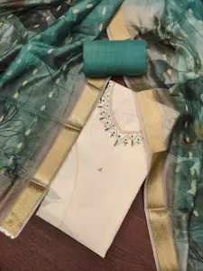 KIMISHA Ethnic Motifs Embellished Beads and Stones Unstitched Dress Material