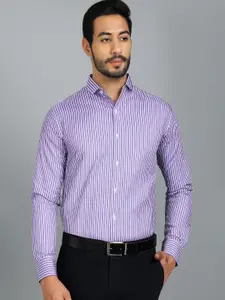 INVICTUS Men Standard Slim Fit Vertical Striped Spread Collar Cotton Formal Shirt