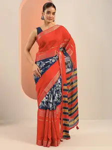 Libas Ethnic Motifs Printed Zari Woven Design Saree