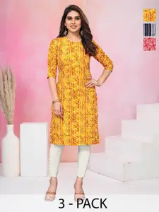 KETAKI FASHION Selection Of 3 Bandhani Printed Kurtas