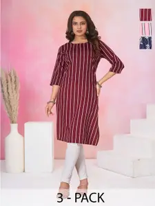 KETAKI FASHION Women Pack Of 3 Printed Crepe Kurta