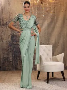 Libas Beads and Stones Embellished Border Belted Sarees