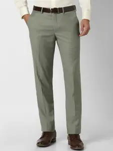 Van Heusen Men Slim Fit Mid-Rise Formal Trousers