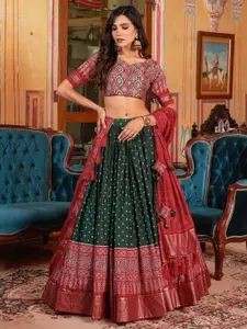 A TO Z CART Printed Ready to Wear Lehenga & Unstitched Blouse With Dupatta