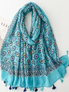 QUECY Women Printed Tasselled Scarf
