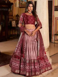 A TO Z CART Printed Ready to Wear Silk Lehenga & Unstitched Blouse With Dupatta