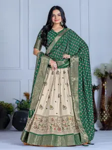 A TO Z CART Printed Ready to Wear Silk Lehenga & Unstitched Blouse With Dupatta