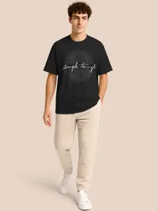 BULLMER Printed Round Neck Oversized T-Shirt & Trousers