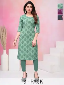 KETAKI FASHION Women Pack Of 3 Floral Printed Kurta