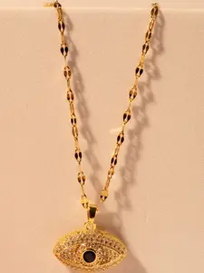 RaasRani Gold-Plated Evil Eye Pendant Chain