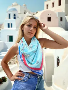 Athena Women Conversational Printed Satin Scarf